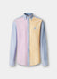 FAÇONNABLE REGULAR FIT COLOUR BLOCK TEXTURED SHIRT