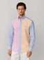 FAÇONNABLE REGULAR FIT COLOUR BLOCK TEXTURED SHIRT