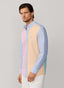 FAÇONNABLE REGULAR FIT COLOUR BLOCK TEXTURED SHIRT