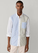 FAÇONNABLE REGULAR FIT SOLID STRIPE MIX PINPOINT SHIRT