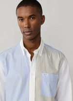 FAÇONNABLE REGULAR FIT SOLID STRIPE MIX PINPOINT SHIRT