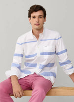 FAÇONNABLE REGULAR FIT HORIZONTAL STRIPE POPLIN SHIRT