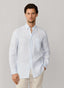 FAÇONNABLE REGULAR FIT 1950 BACK STRIPED LINEN SHIRT