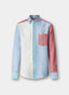 FAÇONNABLE REGULAR FIT COLOUR BLOCK LINEN SHIRT
