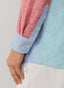 FAÇONNABLE REGULAR FIT COLOUR BLOCK LINEN SHIRT