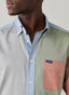 FAÇONNABLE REGULAR FIT COLOUR BLOCK FLANNEL SHIRT