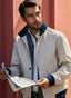 FAÇONNABLE STRETCH COTTON VARSITY BLOUSON JACKET