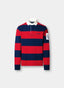 REGULAR FIT LONG SLEEVE STRIPED RUGBY POLO