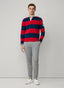 REGULAR FIT LONG SLEEVE STRIPED RUGBY POLO