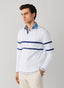 FAÇONNABLE REGULAR FIT LONG SLEEVE STRIPED FRONT POLO