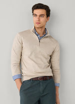 FAÇONNABLE COTTON SILK HALF ZIP SWEATER
