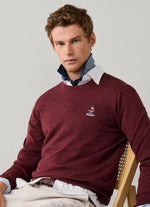 FAÇONNABLE COTTON SILK LOGO CREW-NECK SWEATER