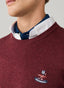 FAÇONNABLE COTTON SILK LOGO CREW-NECK SWEATER