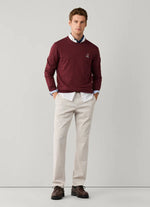 FAÇONNABLE COTTON SILK LOGO CREW-NECK SWEATER