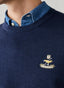 FAÇONNABLE COTTON SILK LOGO CREW-NECK SWEATER