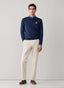 FAÇONNABLE COTTON SILK LOGO CREW-NECK SWEATER