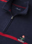 COTTON SILK LOGO QUARTER ZIP JUMPER