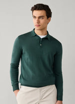FAÇONNABLE LONG SLEEVE MERINO WOOL KNIT POLO