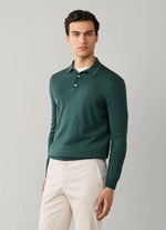 FAÇONNABLE LONG SLEEVE MERINO WOOL KNIT POLO
