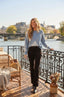 DERHY NATASHA CHECKERED AND RHINESTONE SWEATER