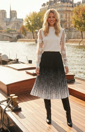 DERHY IGGY PLEATED MID-LENGTH KNIT SKIRT