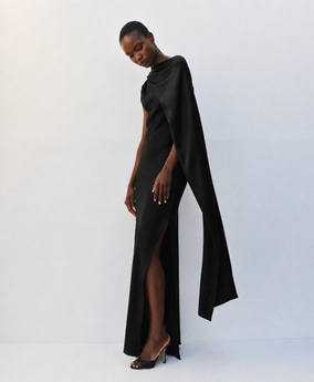 ACCESS FASHION ONE-SHOULDER MAXI DRESS WITH SCARF