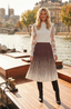 DERHY IGGY PLEATED MID-LENGTH KNIT SKIRT