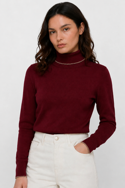 KOCCA FITTED HIGH-NECK JUMPER IN A VISCOSE AND WOOL BLEND - VALLY SWEATER