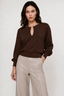 KOCCA LONG-SLEEVED TOP WITH A METALLIC KEYHOLE NECKLINE - NOVENYE SWEATER