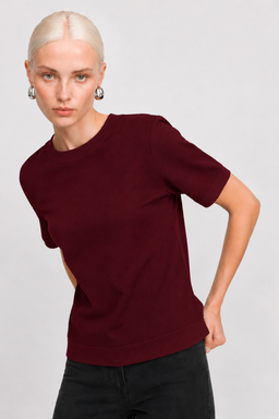 KOCCA VISCOSE TOP WITH A CREW NECK AND METALLIC DETAILS - OANNA SWEATER