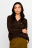 KOCCA JUMPER WITH A V-NECK, RIBBED TRIMS AND A DECORATIVE PIN - RODOPIANO JERSEY