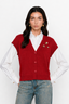 KOCCA KNITTED WAISTCOAT WITH WOODEN BUTTONS AND JEWEL BROOCHES - MACCABEO JERSEY
