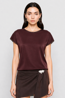 KOCCA BLOUSE WITH A ROUND NECKLINE AND A RELAXED FIT - AMEDEE T-SHIRT