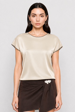 KOCCA BLOUSE WITH A ROUND NECKLINE AND A RELAXED FIT - AMEDEE T-SHIRT