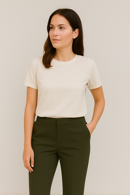 STRAIGHT PANTS WITH ELASTICATED BACK - LIANA