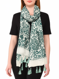 LARGE SILK PRINTED SQUARE SCARF - ORPHEE
