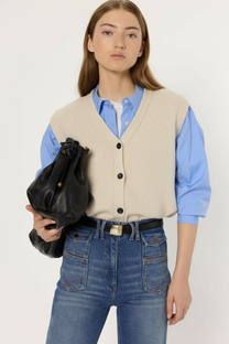 SLEEVELESS CARDIGAN WITH LUREX - ELYSEE