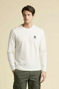 BRUSHED COTTON T-SHIRT WITH PATCH