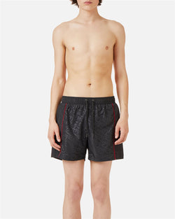 ICEBERG SWIM TRUNKS WITH TONE-ON-TONE SIDE BANDS AND DRAWSTRING