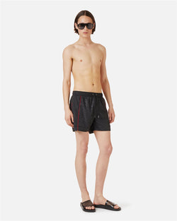 ICEBERG SWIM TRUNKS WITH TONE-ON-TONE SIDE BANDS AND DRAWSTRING
