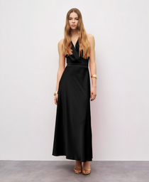 SATIN DRESS WITH A WRAP TOP