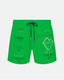 OPTICAL ICEBERG SWIM TRUNKS WITH CONTRASTING PRINTS, WRITING AND DRAWSTRING