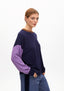 TRICOLOR PUFF SLEEVE SWEATER