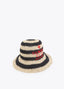 LOLA CASADEMUNT STREAKED RAFFIA EFFECT HAT WITH EMBROIDERY
