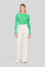 RIBBED WOOL MIX SWEATER WITH ROUND NECK