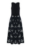 SIMPLE ELEGANT EVENING DRESS WITH WHITE PATTERNS - DRESS HAILEY