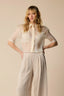SHORT SLEEVE SHEER DESIGNER BLOUSE - BLOUSE LOSILLE