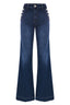 CHIC ELEGANT FLARED FULL LENGTH DENIM TROUSERS - TROUSERS DENIM ROONEY