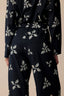 WIDE-LEGGED PATTERNED BLACK TROUSERS - TROUSERS HADEWIN