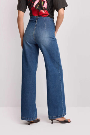 KOCCA FASHIONABLE HIGH WAISTED FLARED TROUSERS - JEANS LILIANE